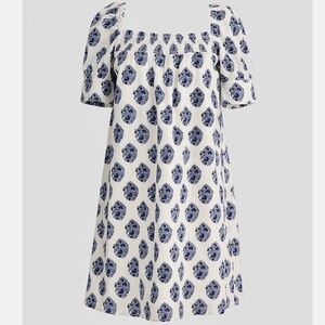 J. Crew short dress with puff sleeves and silver accents